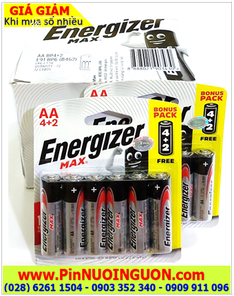 COMBO 1HỘP (12vỉ vỉ 6viên=72viên) Pin Alkaline 1.5v AA Energizer E91-BP6 _Giá chỉ 770.000/Hộp 72viên